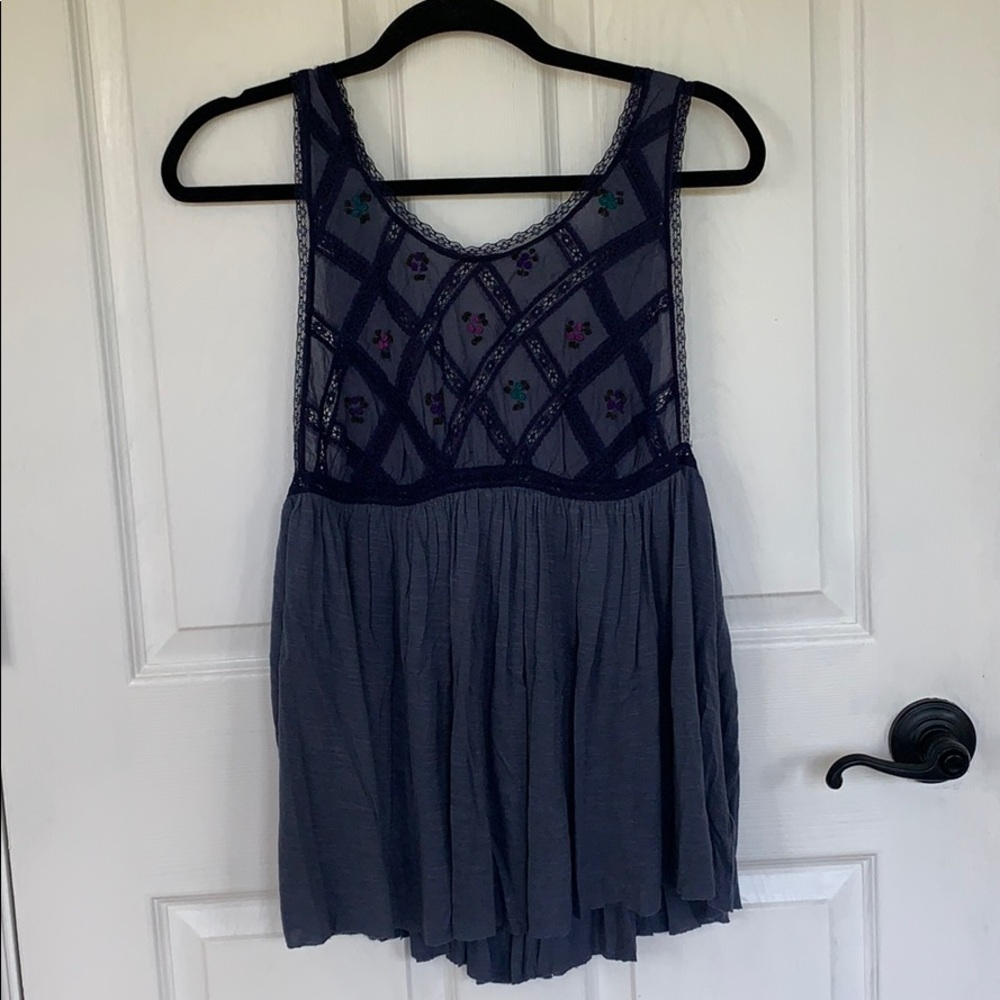 Free People New Romantics Embroidered Top/Tunic